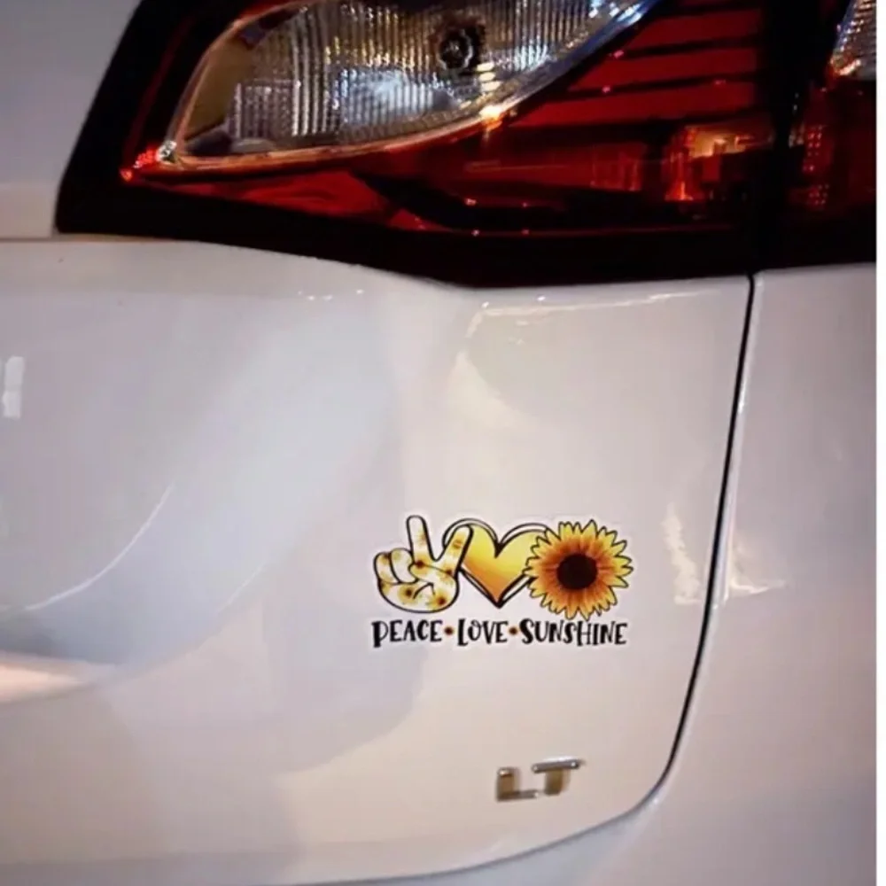 Colorful PEACE LOVE SUNSHINE Self-Adhesive Decal BRAND NEW - Picture 4 of 5